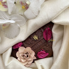 Vriksham Petite Beauty Red White Gemstone & Pearl Press Naths/Nose Pin-G19778