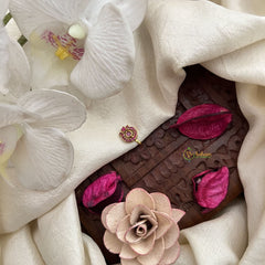 Vriksham Petite Beauty Red Gemstone & Pearl Press Naths/Nose Pin-G19779