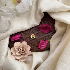 Vriksham Petite Beauty Red Gemstone & Pearl Press Naths/Nose Pin-G19779