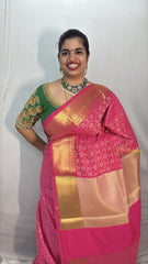 Vriksham Rani Pink Katan Tanchoi Soft Silk Saree-VS4484