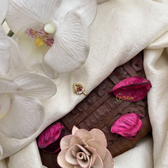 Vriksham Minimal Ethnic Red White Stone Press Naths/Nose Pin-G19790