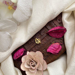 Vriksham Minimal Ethnic Red White Stone Press Naths/Nose Pin-G19790