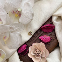 Vriksham Minimal Ethnic Red White & Green Stone Press Naths/Nose Pin-G19789