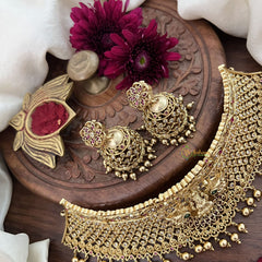 Vriksham South indian Design AD Stone High Neck-Gold Bead-G18909