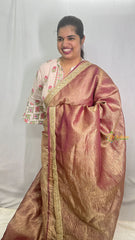 Magenta Crush Organza Saree-Handloom-VS3454