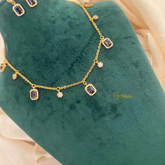 Vriksham Celestial Charm With Matching Studs Pendant Chain-Red-G21827