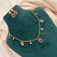 Vriksham Multi Color Celestial Charm With Matching Studs Pendant Chain-G21824