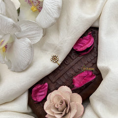 Vriksham Petite Glam Floral Red White Stone Press Naths/Nose Pin-G19796