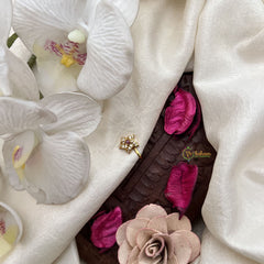 Vriksham Traditional Star Nath Red White Stone Press Naths/Nose Pin-G19805