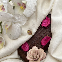 Vriksham Designer Leaf Style Red Stone Press Naths/Nose Pin-G19800