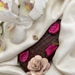 Vriksham Designer Leaf Style Red White Stone Press Naths/Nose Pin-G19799