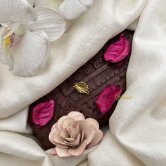 Vriksham Designer Leaf Style Red White Stone Press Naths/Nose Pin-G19799