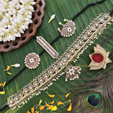 Vriksham Precious Gold Polish Kemp Mang Tikka & Chandran & Suryan-Red Green & White-Pearl-G20493