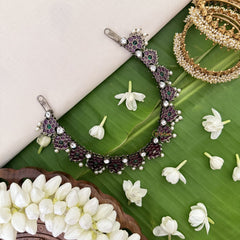 Vriksham Black Polish Precious Kemp Short Neckpiece-Pearl-G18548