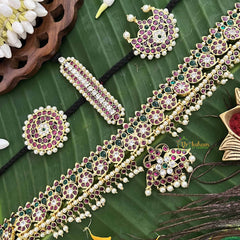 Vriksham Precious Gold Polish Kemp Mang Tikka & Chandran & Suryan-Red Green & White-Pearl-G20493