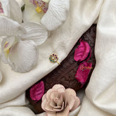 Vriksham Classic Floral Round Red White & Green Stone Press Naths/Nose Pin-G19792