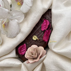 Vriksham Classic Floral Round Red White & Green Stone Press Naths/Nose Pin-G19792