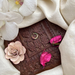 Vriksham Rangini Multistone Nath Red Green & White Septum Ring-G19821