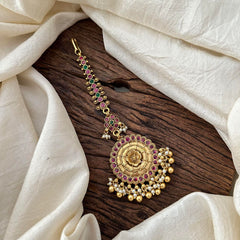 Stylish Floral Maang Tikka-Gold Bead-Pearl-G13540