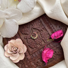 Vriksham Rangini Multistone Nath Red Green & White Septum Ring-G19821