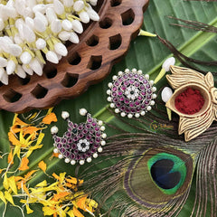 Vriksham Precious Kemp Pearl Coted Chandran & Suryan-Red Green & White-G20505