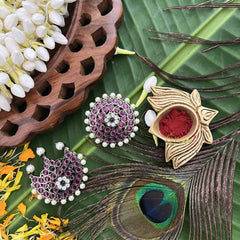 Vriksham Precious Kemp Pearl Coted Chandran & Suryan-Red Green & White-G20505