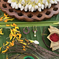 Vriksham Elegant Gold Polish Precious Kemp Nath & Bullaku-Red Green-Pearl-G20510