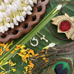 Vriksham Elegant Gold Polish Precious Kemp Nath & Bullaku-White-Pearl-G20511