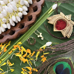 Vriksham Elegant Gold Polish Precious Kemp Nath & Bullaku-White-Pearl-G20511