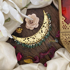 Precious Jadau Kundan Choker-Pastel Green Beads-J2477