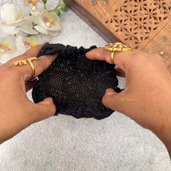 Vriksham Antique Gold Kundan & Pearl Studded With Hair Bun Cage Accessory-H1278