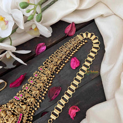 Vriksham Designer Gaj Lakshmi Nakshi Bridal Hipchain-Gold Bead-G21195