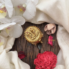 Vriksham Designer Golden Kalash Idol Kumkum Box-Red Green-G19822