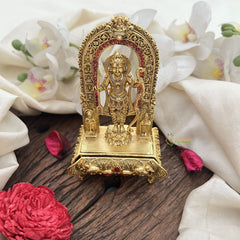 Vriksham Temple Style Lord Ram Idol – Gold Plated Finish Kumkum Box-Red Green-G19824