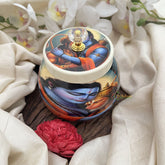 Vriksham Religious Ceramic Jar with Lord Rama and Hanuman-RG277