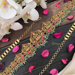 Vriksham Bridal Lakshmi Idol Hipchain-Red Green-Green Bead-G21202