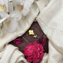 Vriksham Designer Floral Jadau Kundan Nath-Red Green & White-J3402