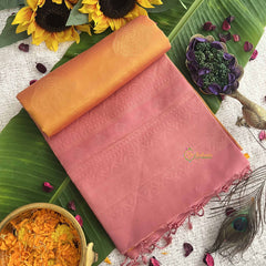 Vriksham Mustard Yellow Floral Design With Pitch Border Pure Soft Silk Saree-VS4846