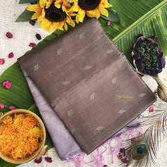 Vriksham Brown With Silver Work Pure Soft Silk Saree-VS4849