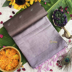 Vriksham Brown With Silver Work Pure Soft Silk Saree-VS4849