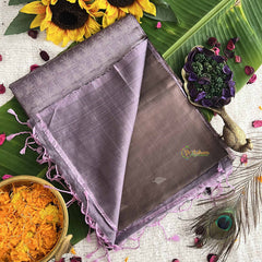 Vriksham Brown With Silver Work Pure Soft Silk Saree-VS4849