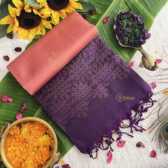 Vriksham Bronzer Color Kolam Butta Pure Soft Silk Saree-VS4851