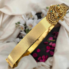 Vriksham Dual Peacock With Lakshmi Texture Design Plain Hipbelt-Gold Bead-G21193