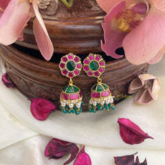 Floral Jadau Kundan Jhumka-J2439