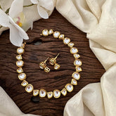 Simple Gold Look Alike Kundan Neckpiece-G13635