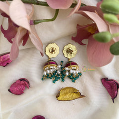 Floral Jadau Kundan Jhumka-J2439