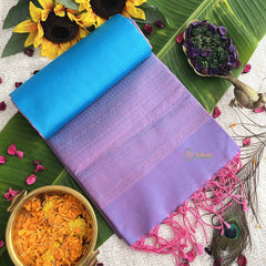 Vriksham Dual-Tone Blue With Purple Pure Soft Silk Saree-VS4838
