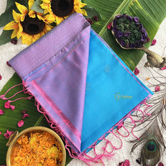 Vriksham Dual-Tone Blue With Purple Pure Soft Silk Saree-VS4838