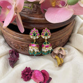 Premium Jadau Kundan Jhumka-Rice Pearl-J2425