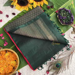 Vriksham Red With Green Color Border Pure Soft Silk Saree-VS4859